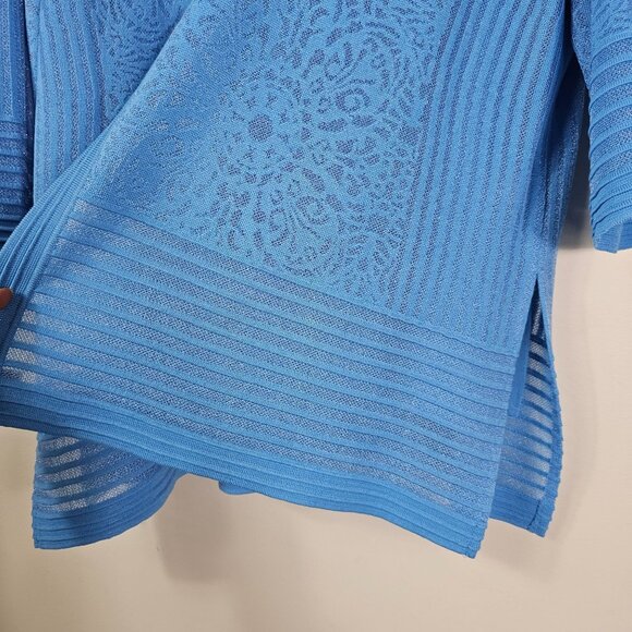 Ming Wang Sky Blue Burnout Jacket & Shell Set 2X/1X 3/4 Sleeve One Hook Luxury - Picture 7 of 15